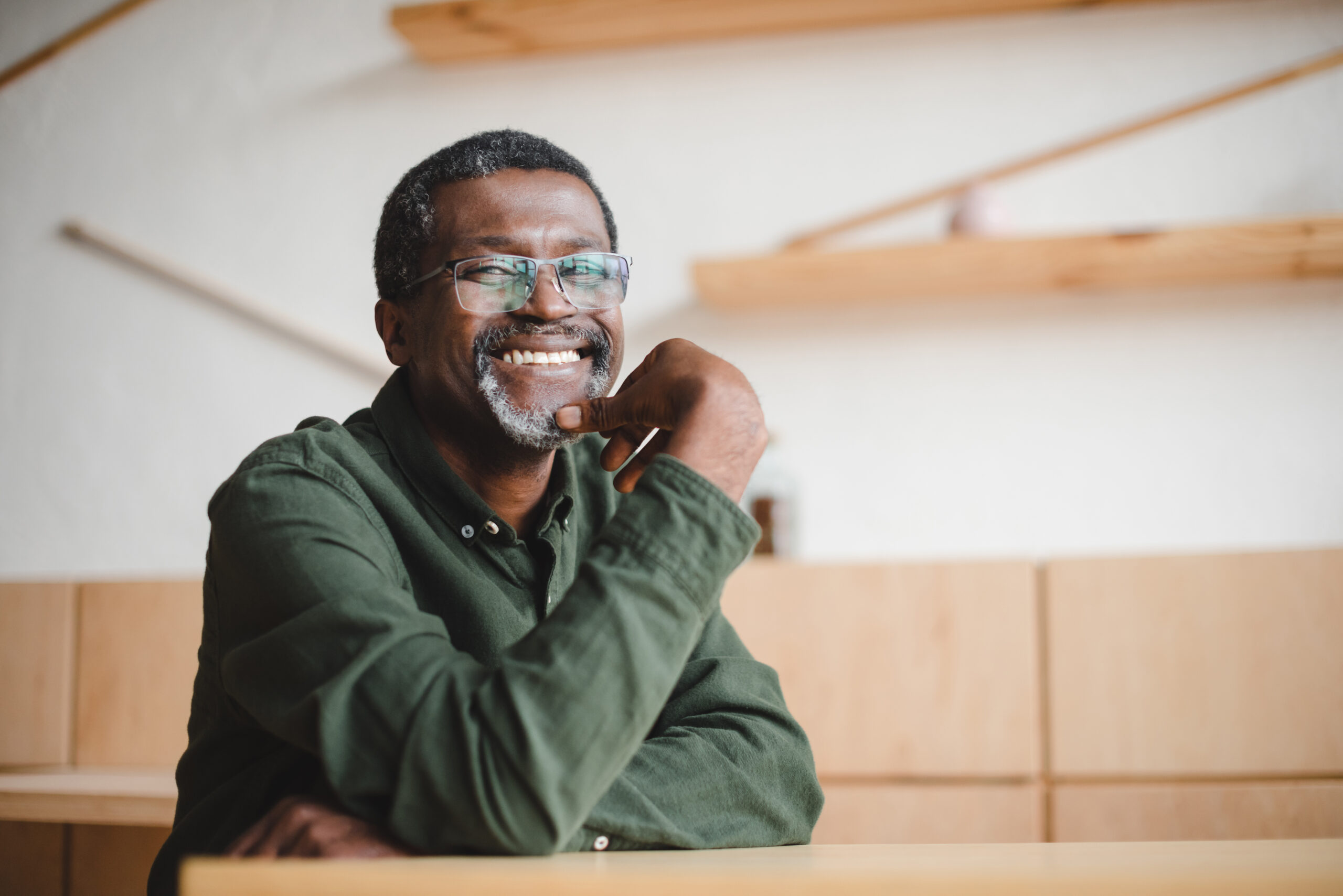 African-American male man smiling with teeth showing - Root Canal treatment at Global Smiles Dental in Indianapolis, Indiana 46237